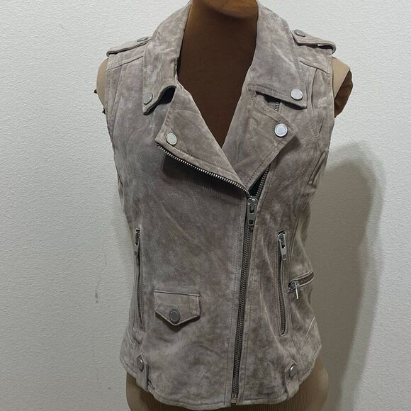 Blank NYC Genuine Suede Leather Motorcycle “Moto” Style Jacket/Vest Size  Small - Picture 3 of 11